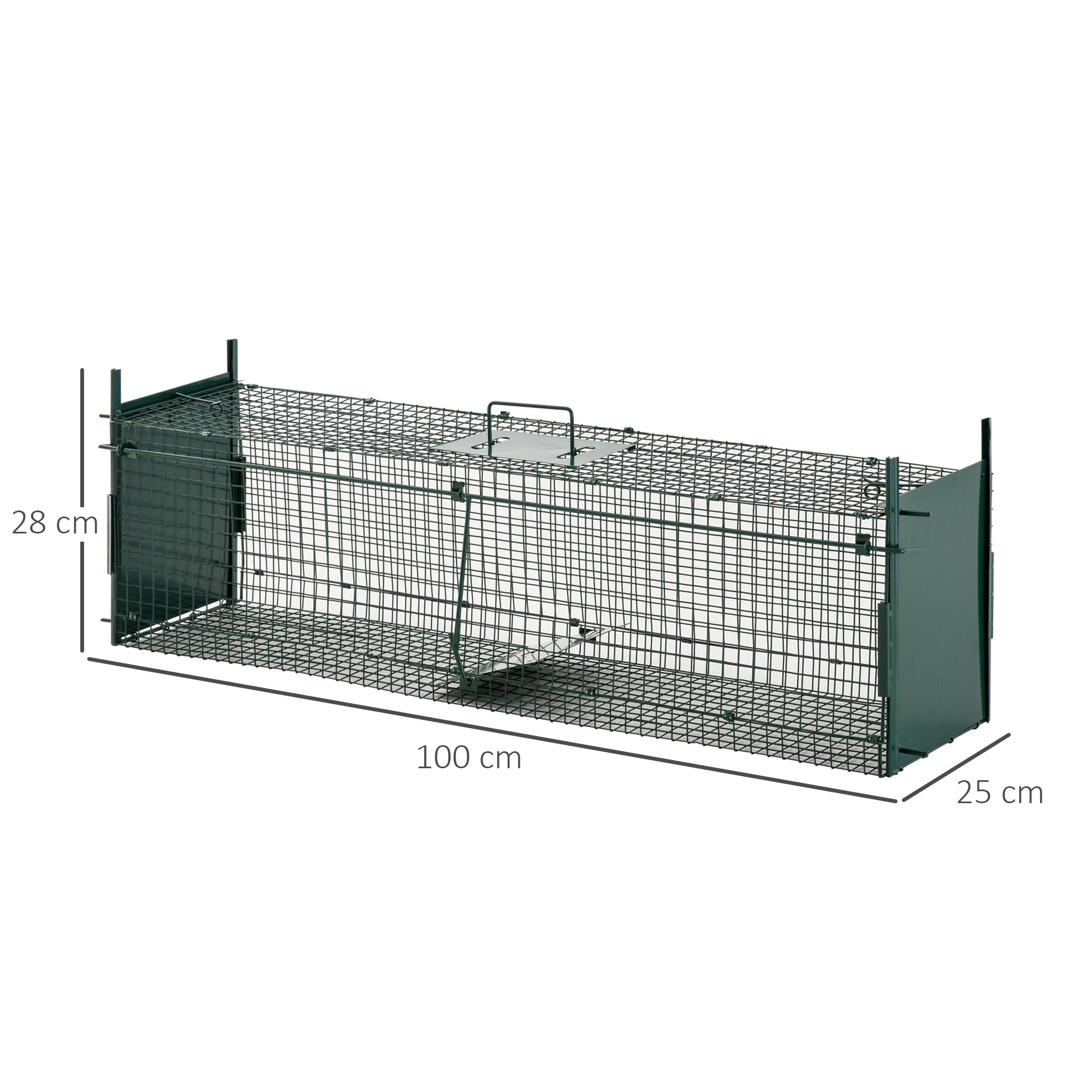 Small Animal Cage Trap, Mouse and Rat Cage with Double Door, 100x25x28cm