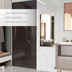 HOMCOM Window Style Wall Mirror with Vertical and Horizontal Mounting, 110x50cm, Gold - Borgè