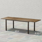 Extendable Garden Table 160-240 cm for 6-8 People Rectangular in Steel and Aluminum, Wood Effect
