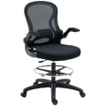Vinsetto Office Chair with Lumbar Support, Adjustable Height and Flip-Up Armrests, 59x65x102-122 cm, Black