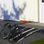 Folding Aluminum Wheelchair Ramp with Non-Slip Coating and Safety Edges, 183 x 73.5 cm, Black
