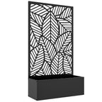 Outsunny Raised Planter with Decorative Trellis for Climbing Plants on the Ground and Wall in Metal, 61x23x113 cm, Black