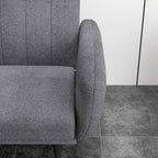 Homcom Sofa bed 3 seats with reclining backrest at 3 levels in fabric, 208x84x82cm, gray - Borgè