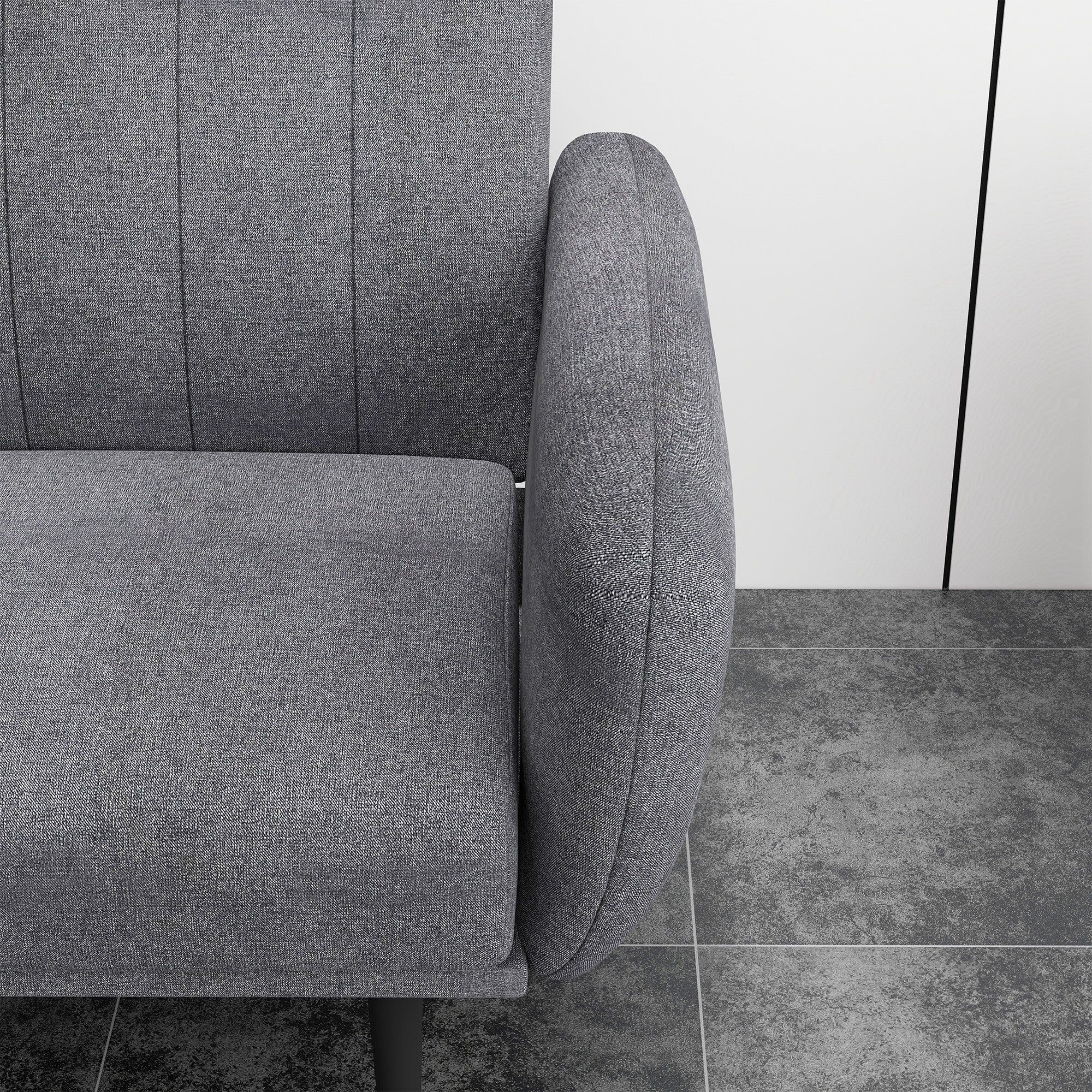 Homcom Sofa bed 3 seats with reclining backrest at 3 levels in fabric, 208x84x82cm, gray - Borgè
