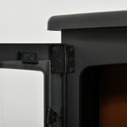 Electric Fireplace with Flame Effect, Adjustable Temperature 900W-1800W, Coverage 15-20m², 39x26x54.8cm, Black