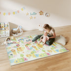 Children's Rug with Alphabet Letters and Waterproof Surface in Multicolor XPE, 194x176.5x1.5 cm