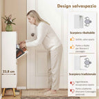 HOMCOM Space-Saving Slim Shoe Rack with Flap Doors, Entryway Shoe Cabinet with Adjustable Shelves, Holds 12 Pairs, White