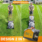 Outsunny 1800W Electric Lawn Mower with 50L Bag, Adjustable Handle, 6 Cutting Heights, Light Grey