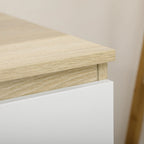 Modern 6 Drawer Wooden Chest of Drawers, 135x48x77cm, White and Wood Color