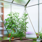Outsunny Polycarbonate and Aluminum Greenhouse with Hinged Door and Roof Window, 192.5x131x200 cm, Silver