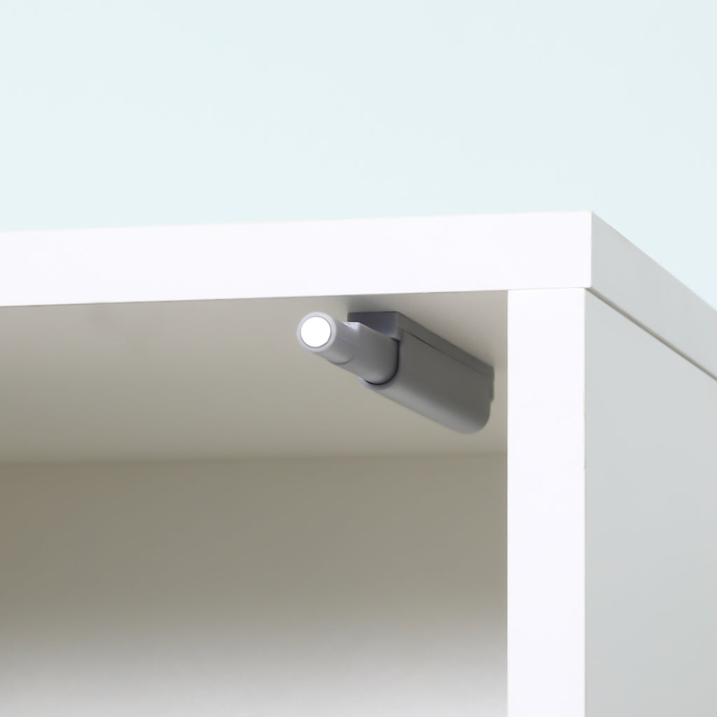 kleankin 5-Shelf Wooden Bathroom Cabinet with Opening Mirror Door, 32x28x162 cm, White