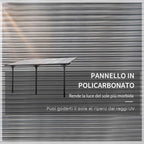 Outsunny 4.4x3m Adjustable Garden Pergola in Polycarbonate and Aluminum, Grey