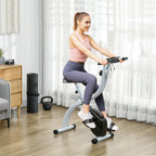 Folding Magnetic Exercise Bike with 8 Resistance Levels and Adjustable Seat, Steel, 97x43x110 cm, Black