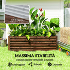 Outsunny Raised Vegetable Garden Bed with Open Bottom and Rounded Edges, 180x90x57.5 cm, Dark Brown