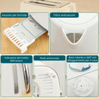 1.7L 2200W Electric Kettle with Thermostat and Double Toaster with 7 Browning Levels, White