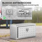HOMCOM 96L Aluminum Tool Box with Lock, 2 Keys and Side Handle, 76.2x35.5x40.6 cm, Silver