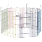 PawHut 6-Panel Metal Dog Gate with Snap Closure, Ø120x60 cm, Multicolour - Borgè