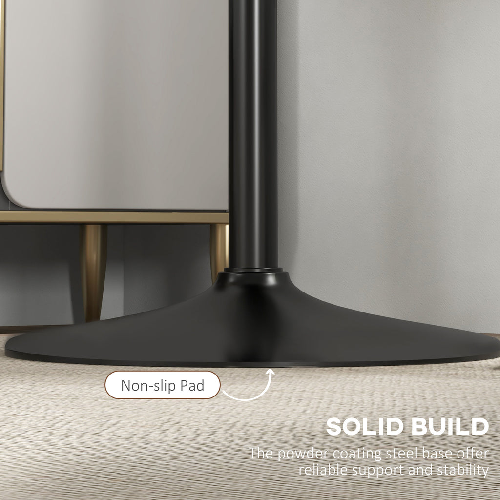 Homcom tall table from modern round bar with steel base and mdf top, Ø70x102cm, black - Borgè