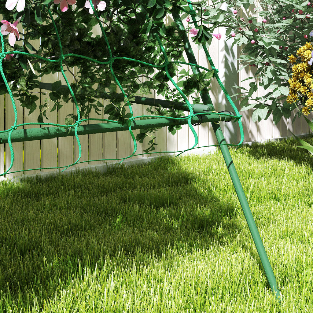 A-shaped Tomato Support with Adjustable Levels with Net, in Steel, PE and PP, 101x133x227 cm, Green