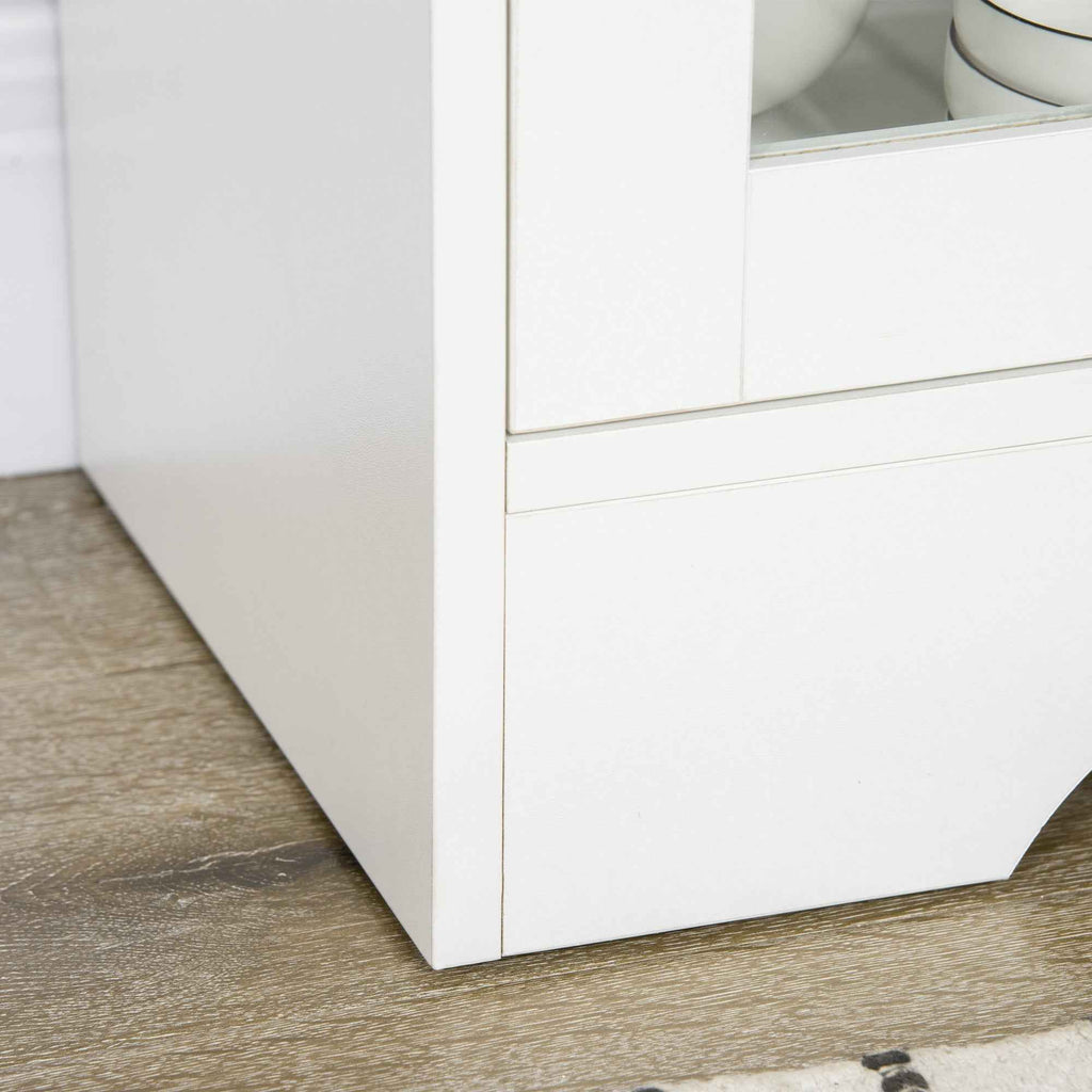 HOMCOM Sideboard Buffet with Open Compartment, Drawer, 3 Shelves and 2-Door Cabinet, Wooden, 80x30x82 cm, White