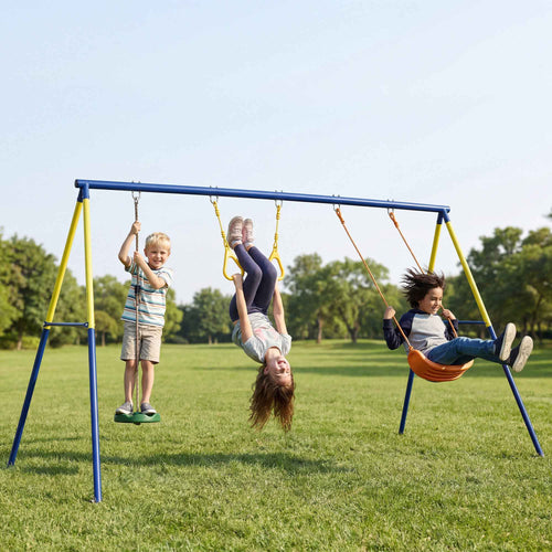 3-in-1 Garden Swing for Children 3-8 Years, Made of Steel and PE, 285x160x181 cm, Multicolored