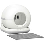 PawHut Self-Cleaning Litter Box with HD Camera, 7L Container and Sensors, in PP and ABS, 58.1x47.5x53 cm, White and Grey
