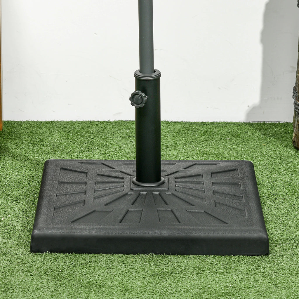 19kg 51x51x32cm Resin and Steel Umbrella Base for Ø32mm, Ø38mm and Ø48mm Poles, Black - Borge' Group Limited