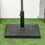 19kg 51x51x32cm Resin and Steel Umbrella Base for Ø32mm, Ø38mm and Ø48mm Poles, Black - Borge' Group Limited
