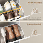 Shoe Rack with 3 Flap Drawers and Adjustable Shelves, for Hallway or Entryway