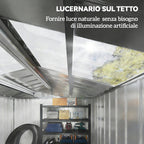 Metal Garden Shed with Air Vents and Double Sliding Door, 277x195x192 cm, Dark Grey