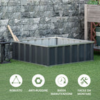 Steel Raised Garden Bed, Open Bottom and Assembly Without Tools, 90x90x30cm - Borgè