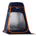 Outsunny Waterproof Pop-Up Shower Tent with Removable Roof, 190T Polyester and Steel, 152x152x200 cm, Dark Blue