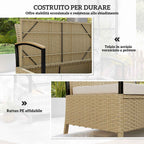 Outsunny 125L Storage Bench with Padded Cushion, Metal, 123x70x82 cm, Khaki