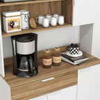 Homcom Modern Mobile Creenza Pantry with lockers and drawer, 98x39x180cm, white and wood - Borgè