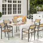 Extendable Garden Dining Table 80-160 cm for 4-6 Seats, White