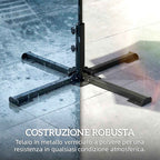 Outsunny Folding Cross Base for 38-48mm Umbrellas, Patio Stand, Dark Grey