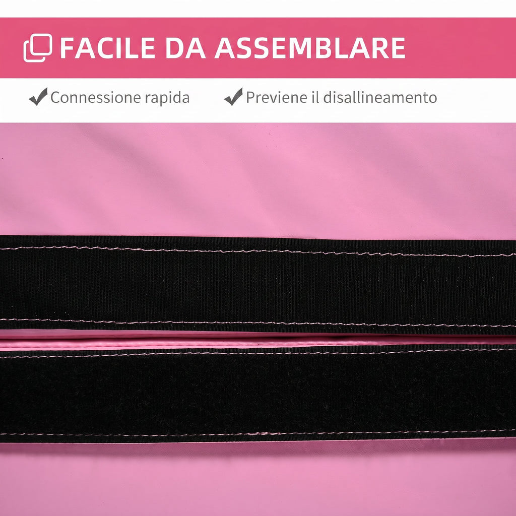 HOMCOM Non-Slip Foldable Pole Dance Mat in EPE Foam and PVC, Ø150x5cm, Pink