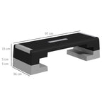 SPORTNOW Adjustable Height Stepper with Removable Steps and Non-Slip Bottom, in ABS, 97x36x15/20/25 cm, Gray - Borgè