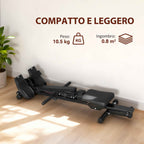 SPORTNOW Folding Rowing Machine with LCD Monitor and Padded Seat, Elastic Resistance, 150 kg Capacity
