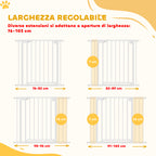 PawHut Baby and Pet Safety Gate, Self-Closing and Pressure Fit, 76-103x76 cm, White
