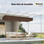 Outsunny Gazebo Pergola Roof with 10 Drainage Holes in Polyester, 250x255cm, for 3x3m Pergola, Coffee