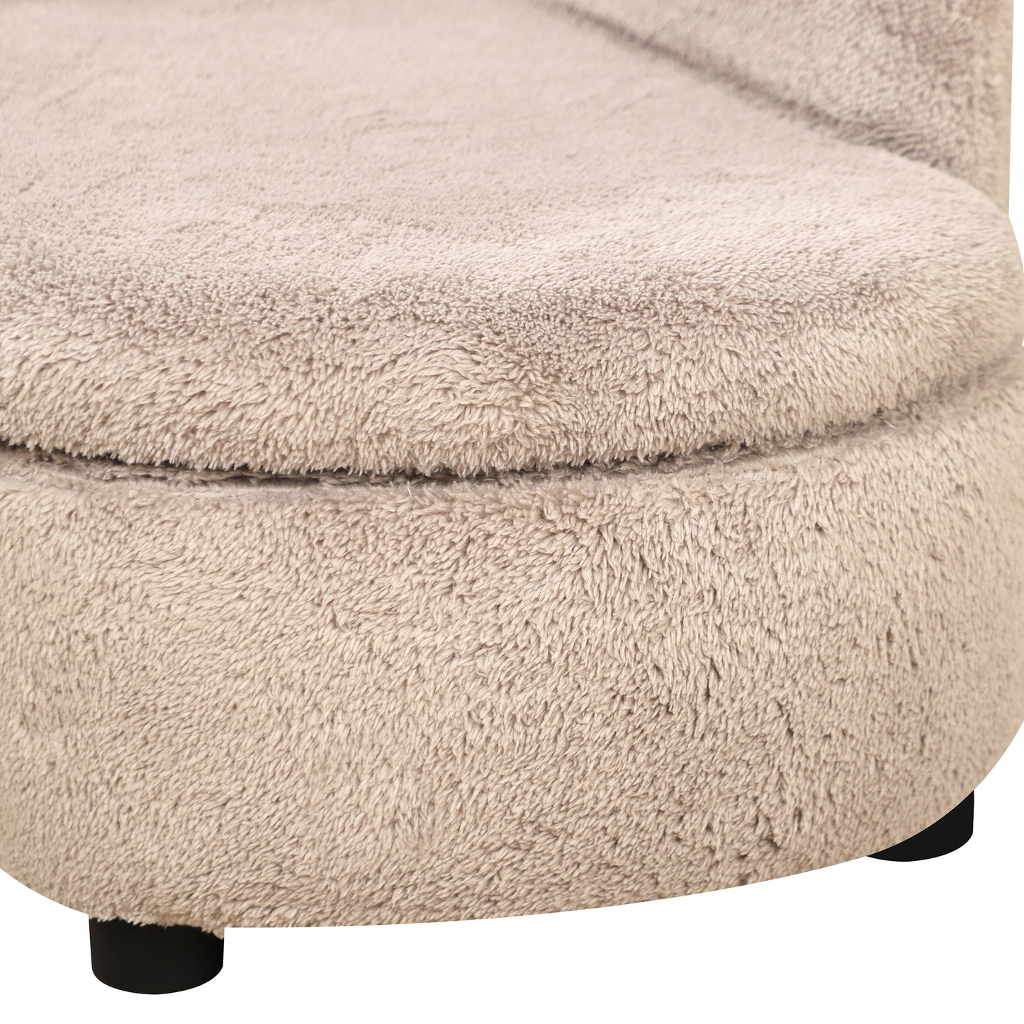 Raised Dog Sofa with Retractable Storage Space, Wood and Velvet Fabric, 80x40x46 cm, Beige