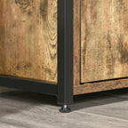 Bookcase Cabinet with 3 Shelves, Cabinet and 2 Drawers, in Chipboard and Metal, 58x24x122 cm