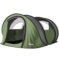 Outsunny Pop-Up Camping Tent for 2-3 People, 2 Doors, 2 Windows, Waterproof, Green