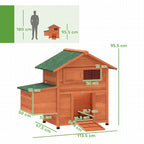 PawHut Wooden Chicken Coop with Nest, Waterproof Roof, Removable Tray, 2 Perches, Ramp, Window, for 2 Chickens, Ducks, Orange