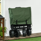 Outsunny garden trolley 110L with telescopic handle and opening bottom in steel and oxford fabric, persimmons - Borgè