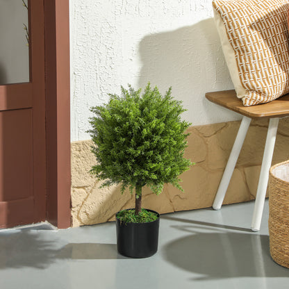 Artificial Cedar Tree Plant with Pot Included for Indoor and Outdoor, Height 55 cm, Green