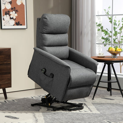 HOMCOM Electric Lift Chair with 8 Vibrating Points, 4 Massage and Heating Modes, Gray - Borgè