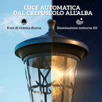 Outsunny Set of 2 Solar Garden Lights 1.86m, Stainless Steel Street Lights