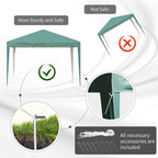 3 x 3M Garden Pop Up Gazebo Height Adjustable Marquee Party Tent Wedding Canopy with Carrying Bag, Green